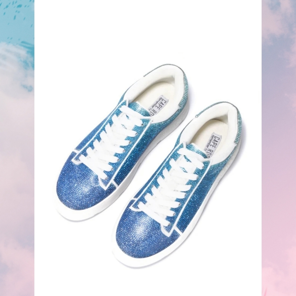💙Blue Ombre Rhinestone Sneaks💙 - Picture 4 of 9